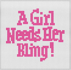 click here to view larger image of A Girl Needs Her Bling (hand painted canvases)