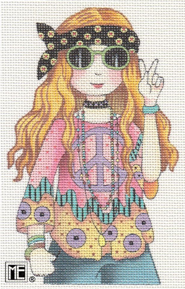 click here to view larger image of Hippie Girl (Close Up) Stitch Guide (books)