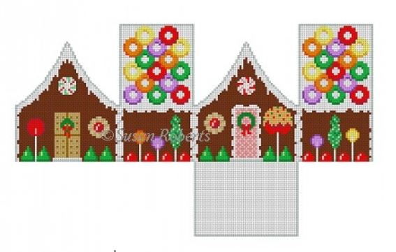 click here to view larger image of Life Saver Gingerbread House - 3D (hand painted canvases)