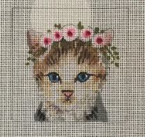 click here to view larger image of Kitten w/Floral Crown (hand painted canvases)