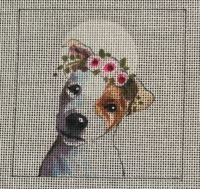 click here to view larger image of Jack Russell w/Floral Crown (hand painted canvases)