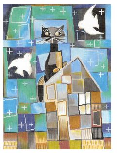 click here to view larger image of Cat on a Cold Tin Roof (hand painted canvases)