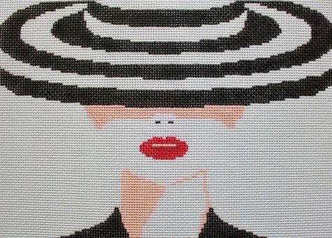 click here to view larger image of Striped Hat Bag (hand painted canvases)