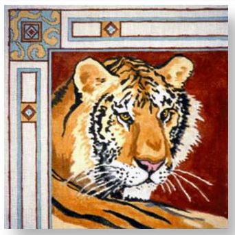click here to view larger image of Bordered Tiger (hand painted canvases)