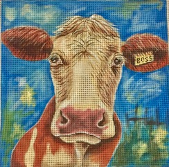 click here to view larger image of Bossy the Cow (hand painted canvases)