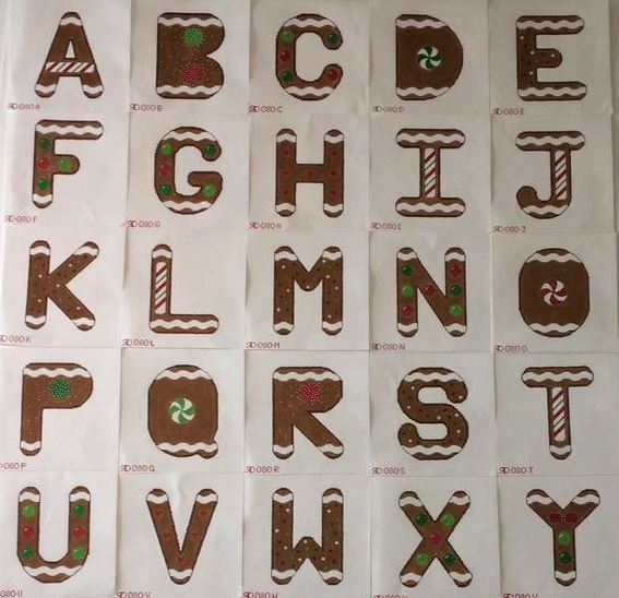 click here to view larger image of Gingerbread Letters - A (hand painted canvases)