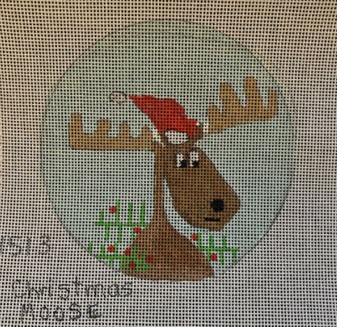 click here to view larger image of Christmas Moose - 1513 (hand painted canvases)