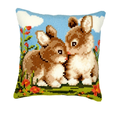 click here to view larger image of Bunnies Cushion (needlepoint kits)