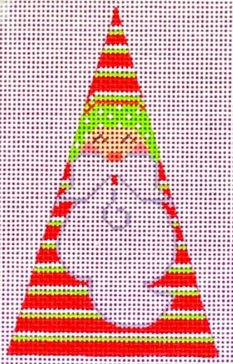 click here to view larger image of Horizontal Stripes Santa - Triangle    (hand painted canvases)