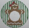 click here to view larger image of Monogram Round - Gingerbread Girl (hand painted canvases)