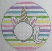 click here to view larger image of Monogram Round - Unicorn (hand painted canvases)