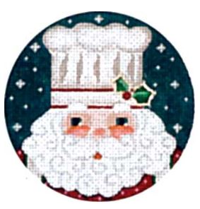 click here to view larger image of Cookie Santa Ornament (hand painted canvases)