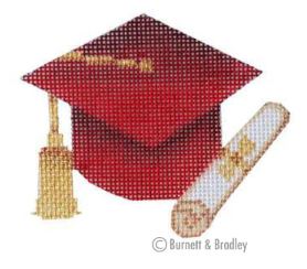 click here to view larger image of Graduation Cap/Red (hand painted canvases)