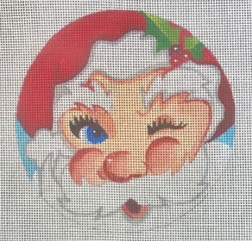 click here to view larger image of Winking Santa Ornament 13M (hand painted canvases)