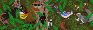click here to view larger image of Forest Friends (hand painted canvases)