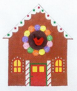 click here to view larger image of Gingerbread Birdhouse w/Stitch Guide (hand painted canvases)