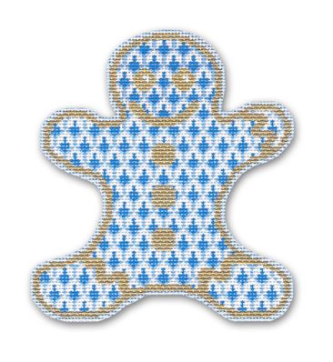 click here to view larger image of Gingerbread - Herend Blue (hand painted canvases)