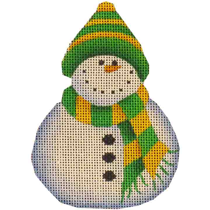 click here to view larger image of Green Cap Snowman (hand painted canvases)