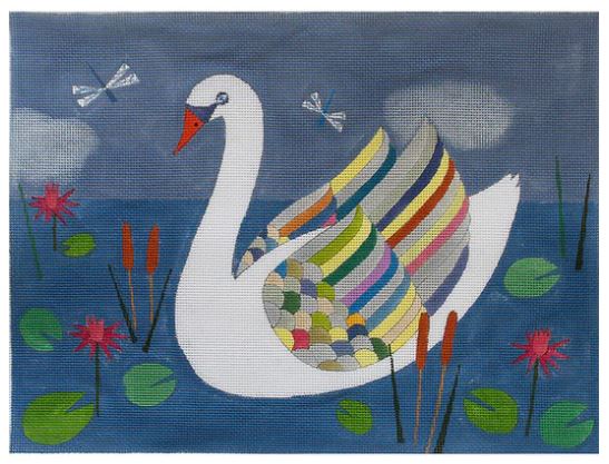 click here to view larger image of Colorful Swan (hand painted canvases)