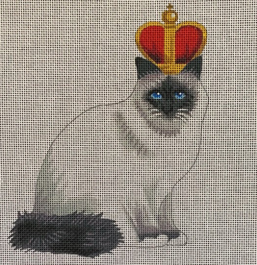 click here to view larger image of Birman Cat w/Royal Crown (hand painted canvases)