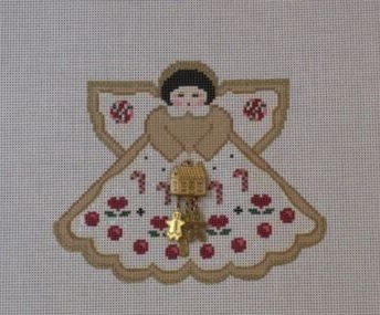 click here to view larger image of Gingerbread Angel w/Charms (hand painted canvases)