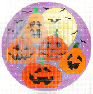 click here to view larger image of 13 Days of Halloween - Smiling Pumpkins (hand painted canvases)