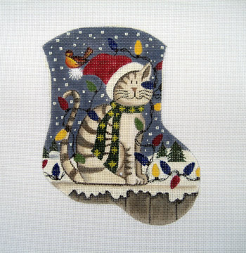 click here to view larger image of Christmas Kitty (hand painted canvases)