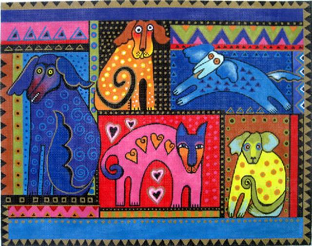 click here to view larger image of Dog Quilt (hand painted canvases)