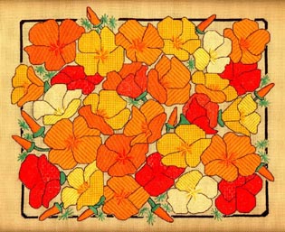 click here to view larger image of California Poppies (counted canvas work)