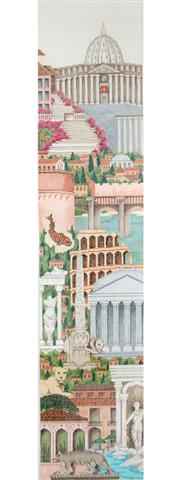 click here to view larger image of Bell Pull - Rome (hand painted canvases)