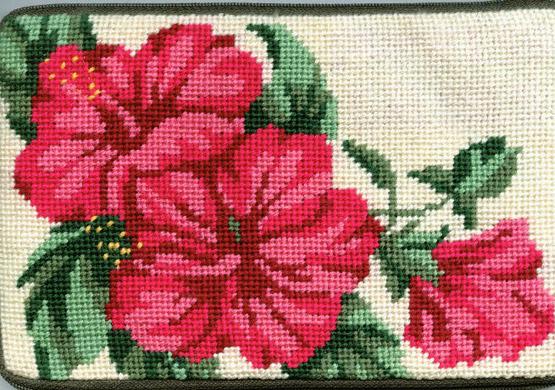 click here to view larger image of Hibiscus Coin Purse (needlepoint kits)