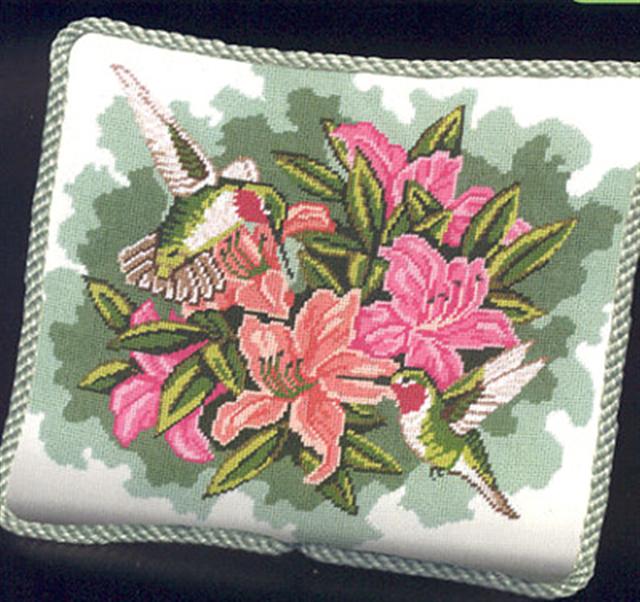 click here to view larger image of Hummingbirds & Lilies (needlepoint kits)
