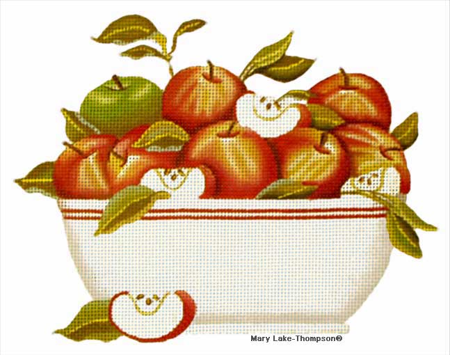 click here to view larger image of Apple Bowl (hand painted canvases)