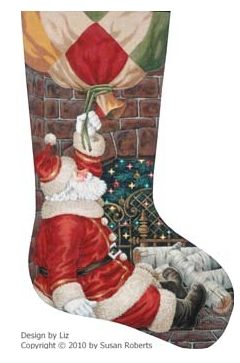 click here to view larger image of Bottom of the Chimney Stocking (hand painted canvases)