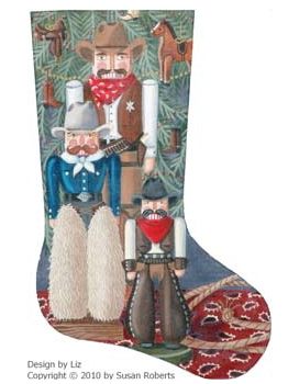 click here to view larger image of Cowboy Nutcracker Stocking - 18M (hand painted canvases)