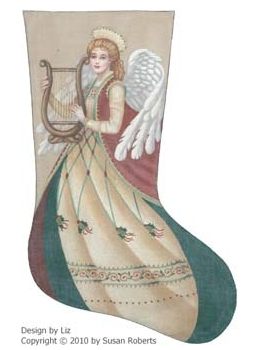 click here to view larger image of Flowing Angel Stocking (hand painted canvases)