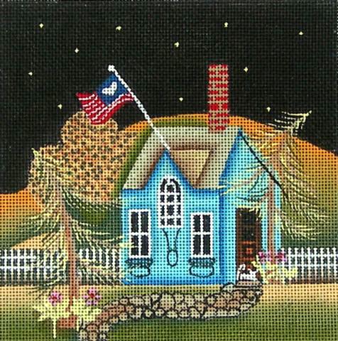 click here to view larger image of Blue House - Blakely Wilson (hand painted canvases)