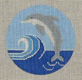 click here to view larger image of Dolphin Ornament (hand painted canvases)