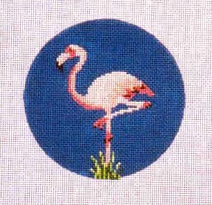 click here to view larger image of Flamingo Ornament  (hand painted canvases)