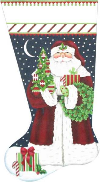 click here to view larger image of Classic Santa Stocking (hand painted canvases)