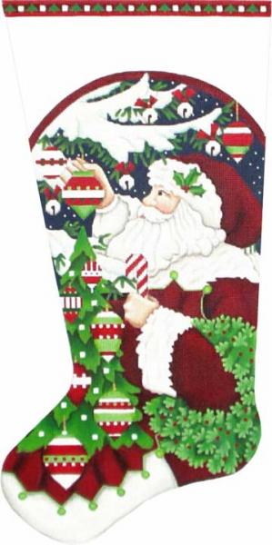 click here to view larger image of Classic Santa Sock (hand painted canvases)