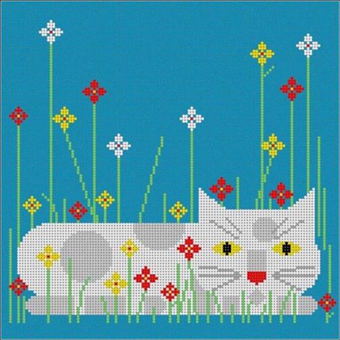 click here to view larger image of Calendar Cat  - Summer (18m) (hand painted canvases)