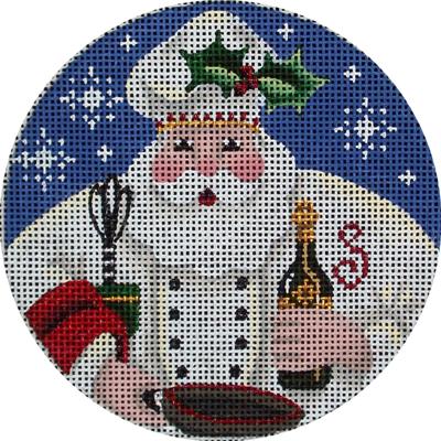 click here to view larger image of Chef Santa Ornament (hand painted canvases)