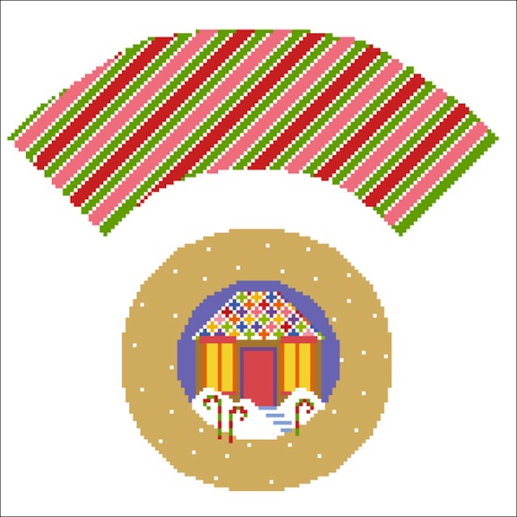 click here to view larger image of Gingerbread House Cupcake (hand painted canvases)