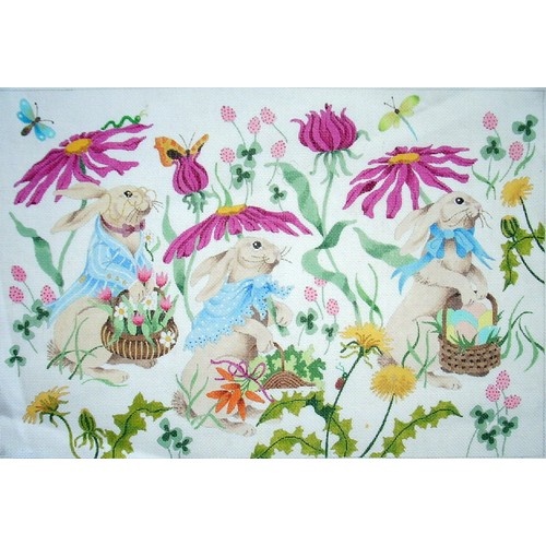 click here to view larger image of Bunnies on Parade (hand painted canvases)