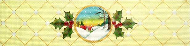 click here to view larger image of Yellow Scene Ornament (hand painted canvases)