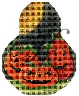 click here to view larger image of Pumpkin Patch on a Pear (hand painted canvases)