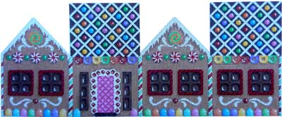 click here to view larger image of Gingerbread House/Round Candy Roof (hand painted canvases)