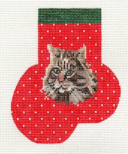 click here to view larger image of Maine Coon #1 Mini Sock (hand painted canvases)