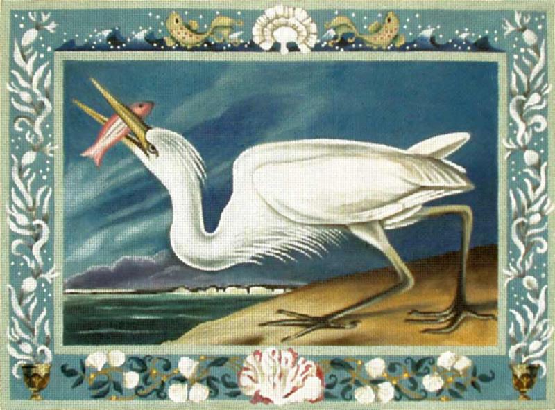 click here to view larger image of White Heron (hand painted canvases)